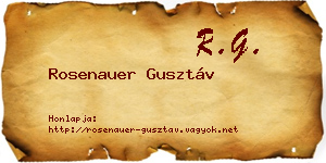 Rosenauer Gusztáv névjegykártya